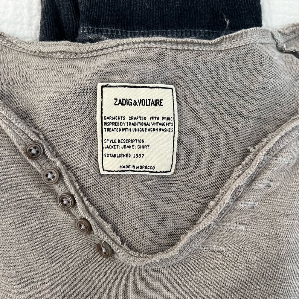 MENS Zadig & Voltaire 100% linen Monastir ombré TShirt in Etain SIZE S(runs big)